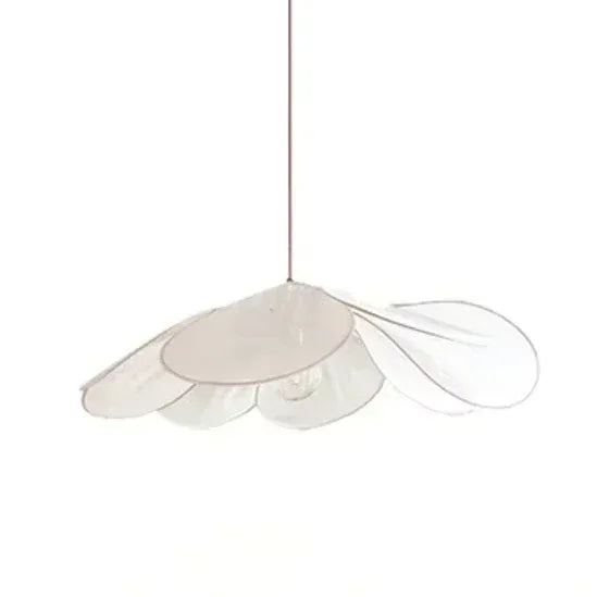 Japandi Bladformet Taklampe – Håndlaget Stoffdesign